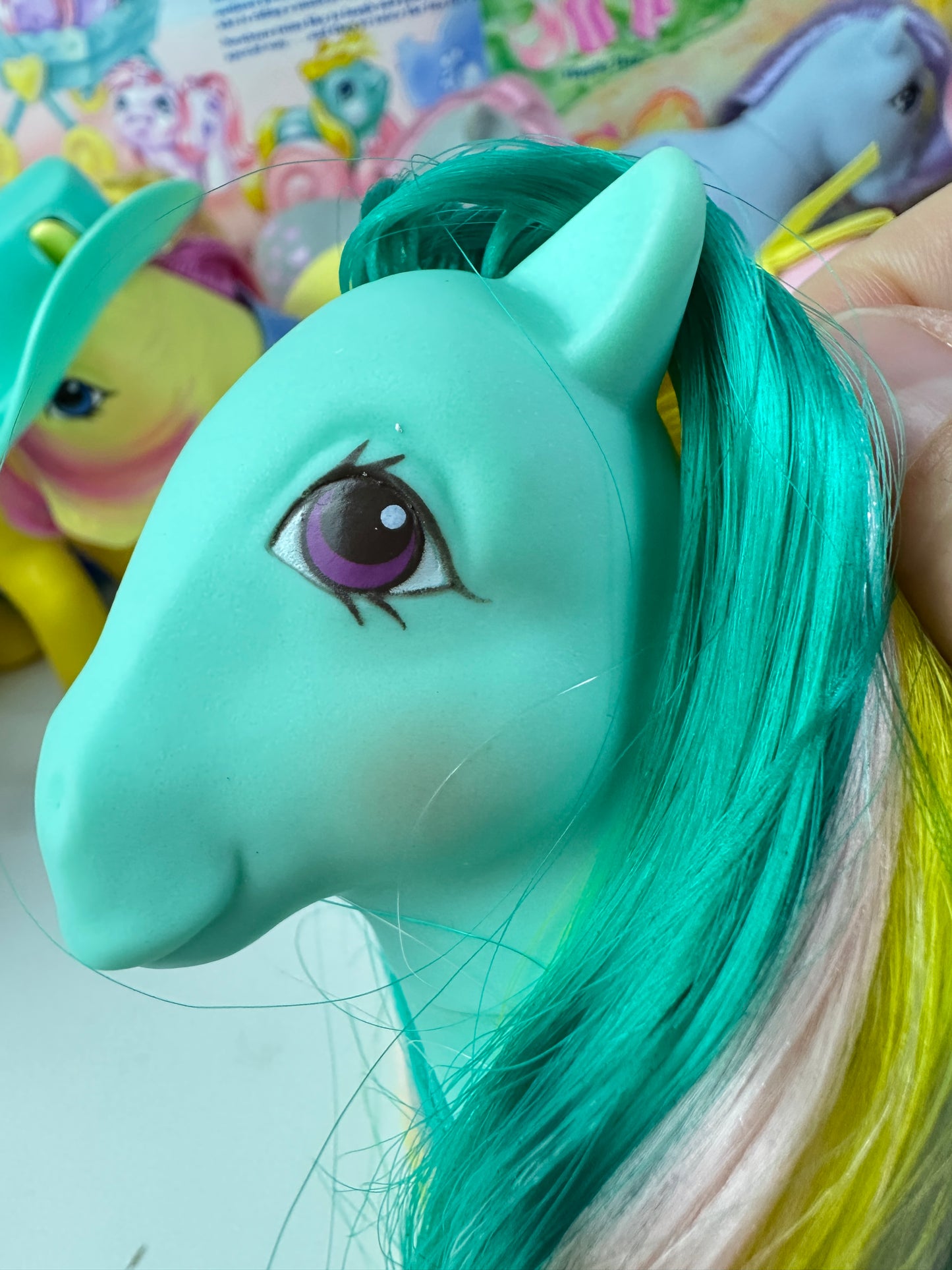 1980s Hasbro My Little Pony Braided Beauty Brush 'n Grow Pony with Accessories