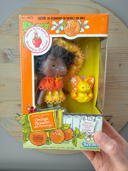 1982 Kenner Strawberry Shortcake Orange Blossom with Marmalade Doll NRFB Sealed