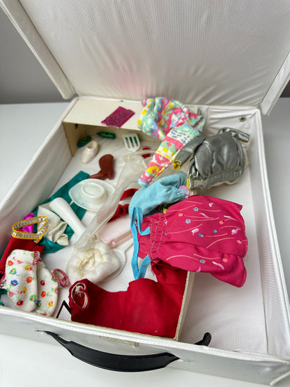 1980s Barbie Doll Case with Clothes & Accessories