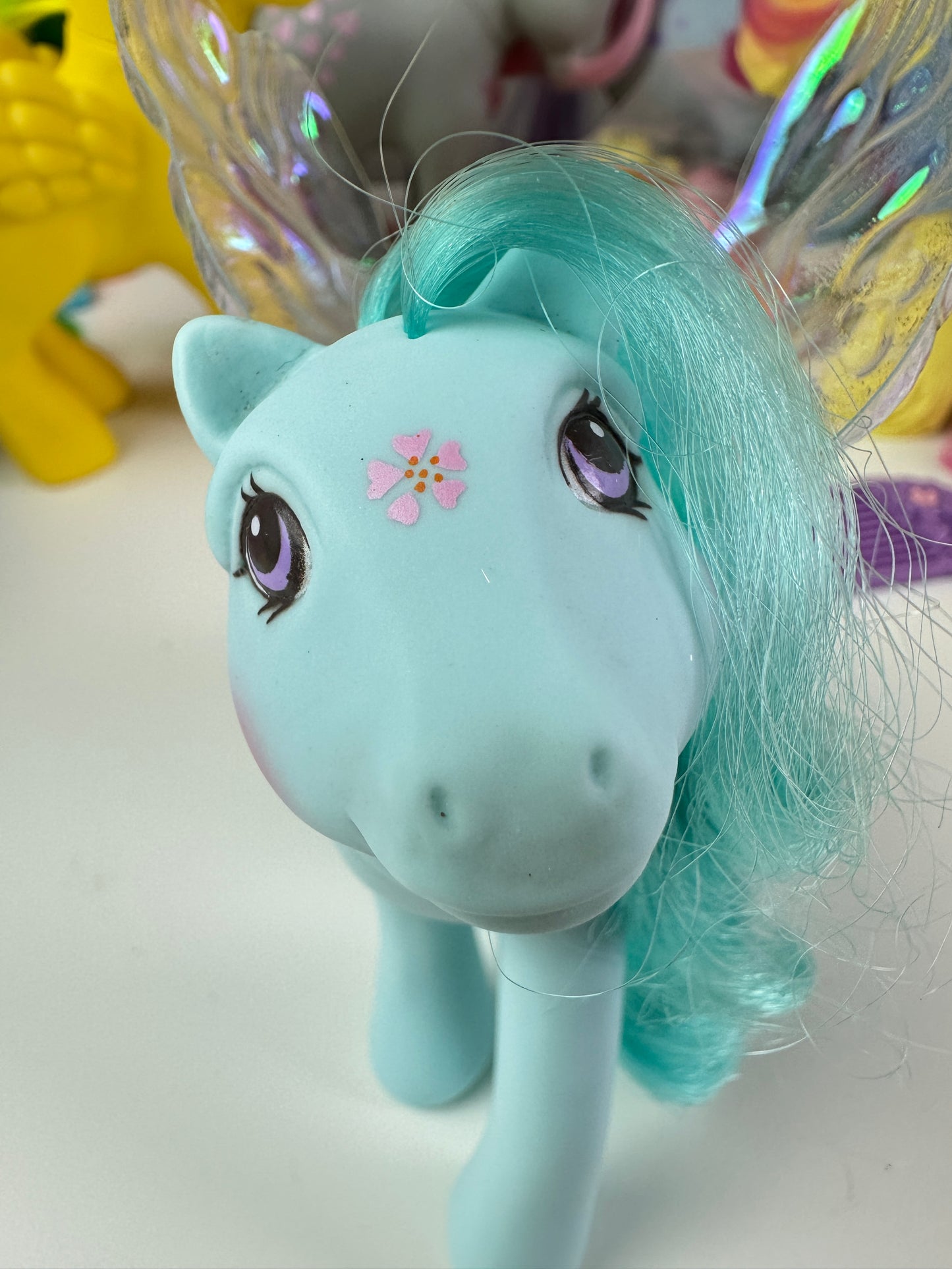 1980s Hasbro My Little Pony Peach Blossom Flutter Pony with Original Wings & Accessories