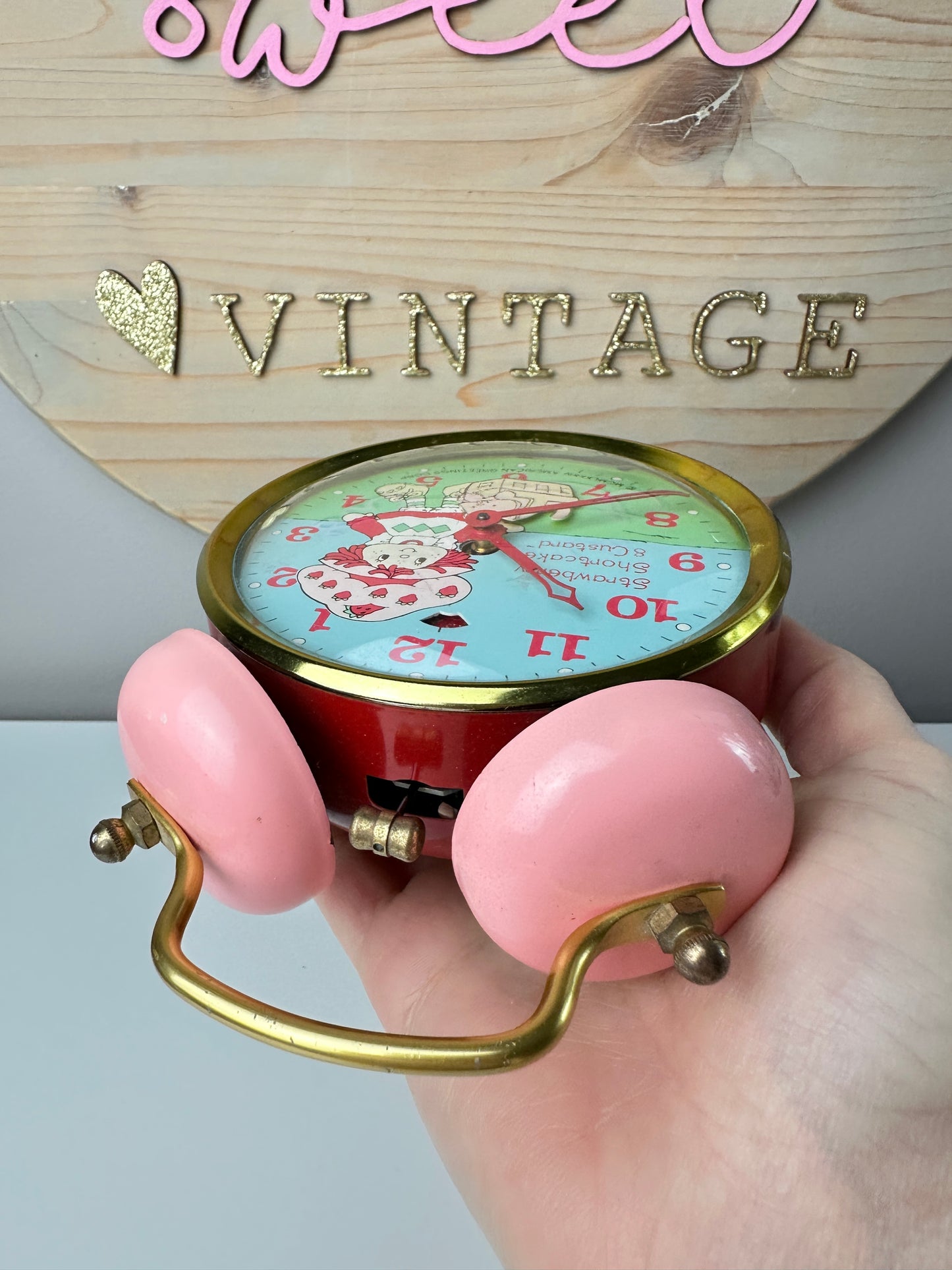 1984 Bradley Time Strawberry Shortcake and Custard Alarm Clock [Not Working]
