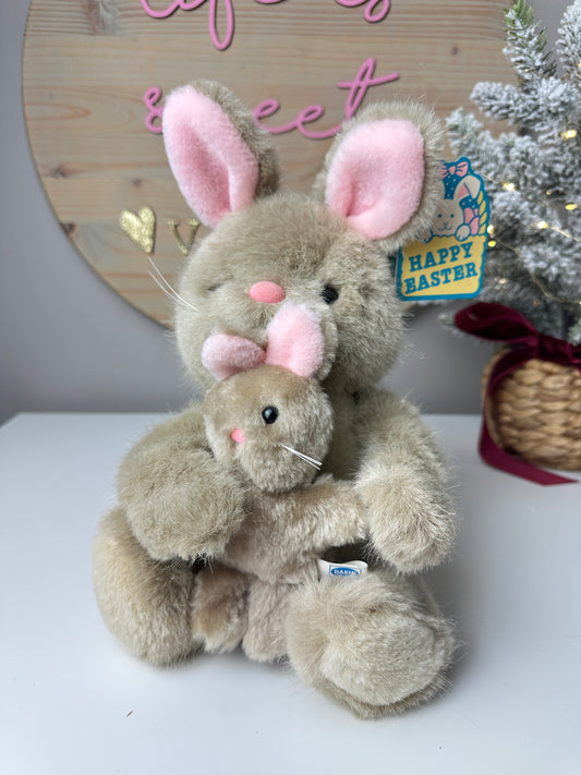 1984 Dakin Easter Bunny and Baby with Original Tag