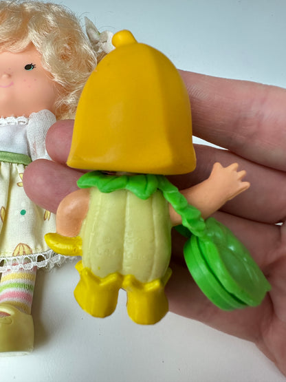 1985 Kenner Strawberry Shortcake Banana Twirl with Banana Berrykin Doll