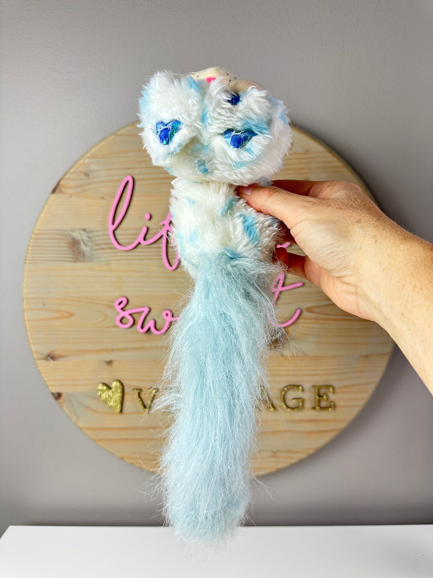 1980s Kenner Furrever Friends Blue Cat Plush TLC Incomplete