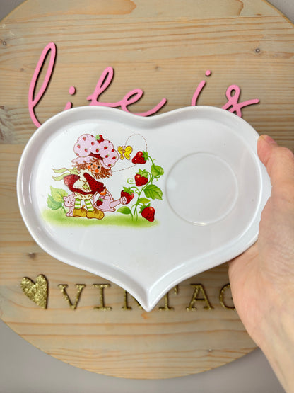 1983 Kenner Strawberry Shortcake Designer's Collection Snack Plate & Mug Set