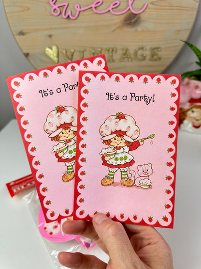 1980s Strawberry Shortcake Party Blowouts MIP + Invitations